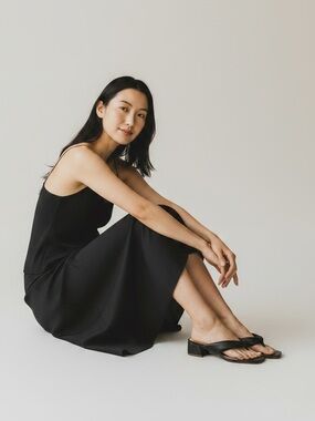 Black Block Heel Sandals